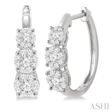 3/4 Ctw Diamond Lovebright Earrings in 14K White Gold